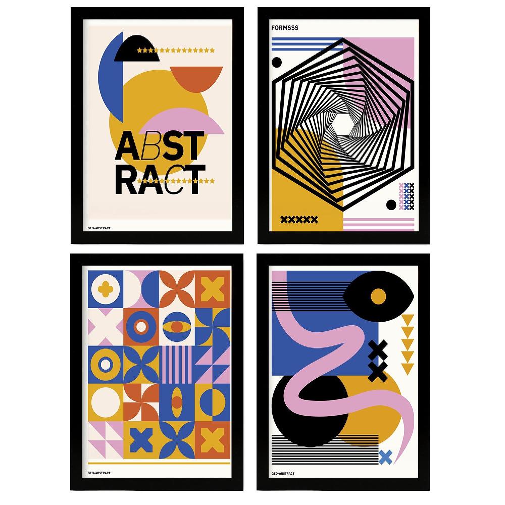 nacnic Nacnic Set of 4 Abstract Cubism Forms