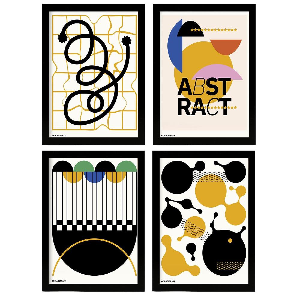 nacnic Nacnic Set of 4 Abstract Cubism