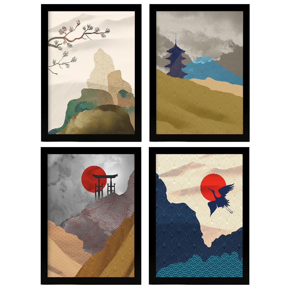 nacnic Nacnic Set of 4 Japanese Harmony