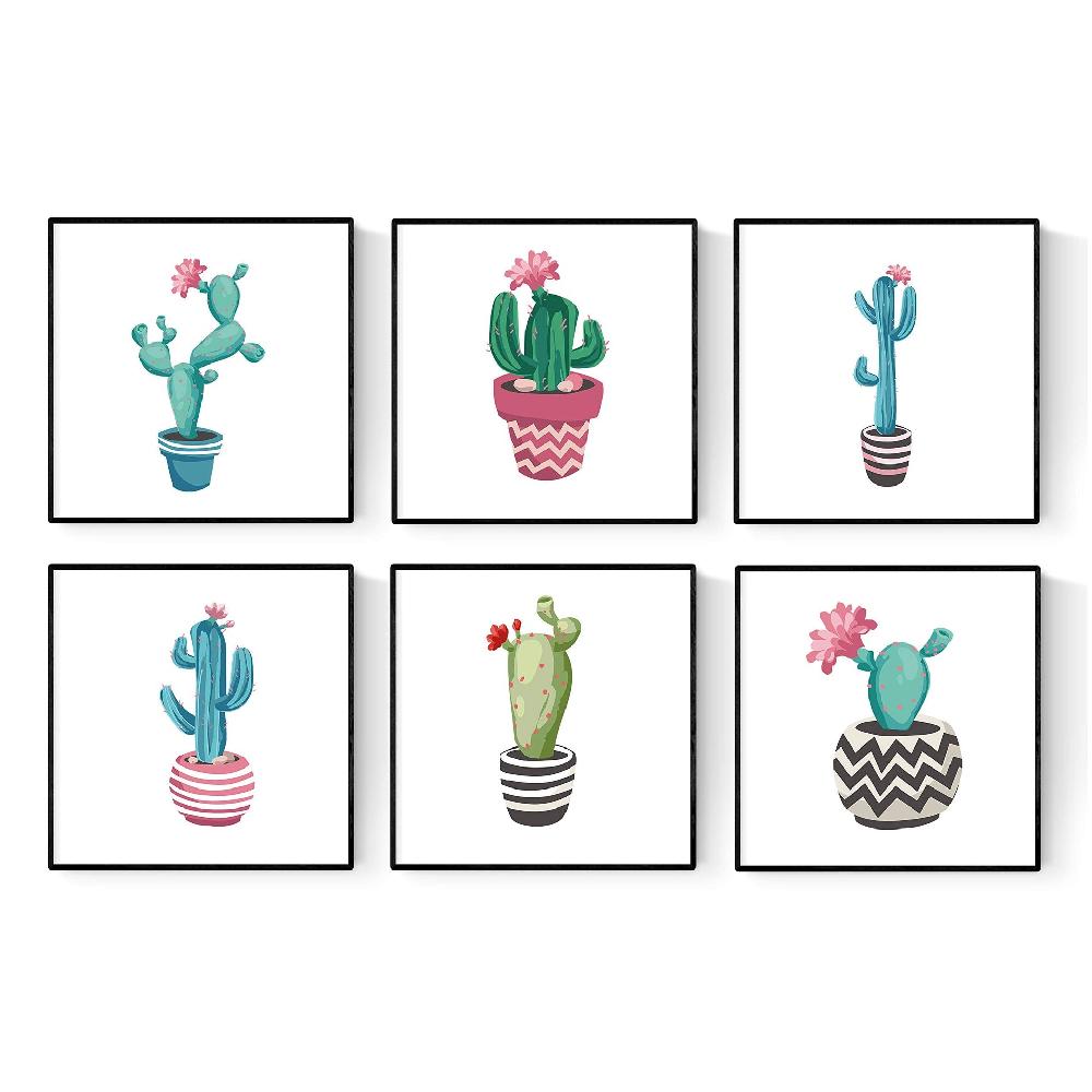 nacnic Pack 6 Láminas Ilustradas de Cactus