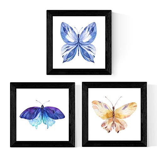 nacnic Pack de 3 láminas de Mariposas