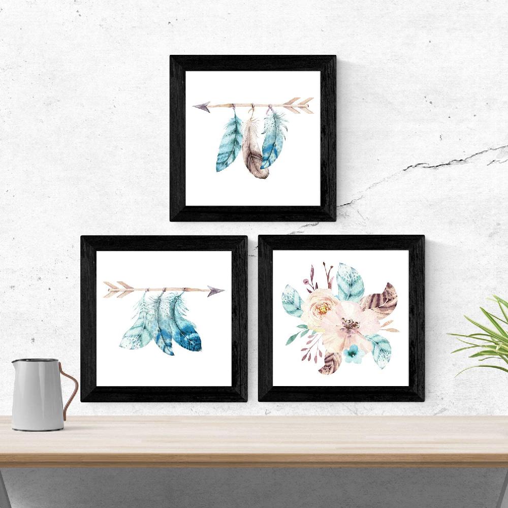 Nacnic Pack De 3 Láminas Ilustradas De Plumas