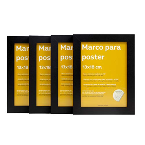 nacnic Pack de 4 Láminas Marco Pequeños NEGRO