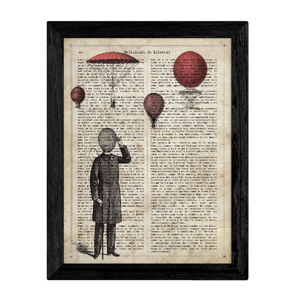 Nacnic Pack De Dos Láminas Vintage Pareja En Globo