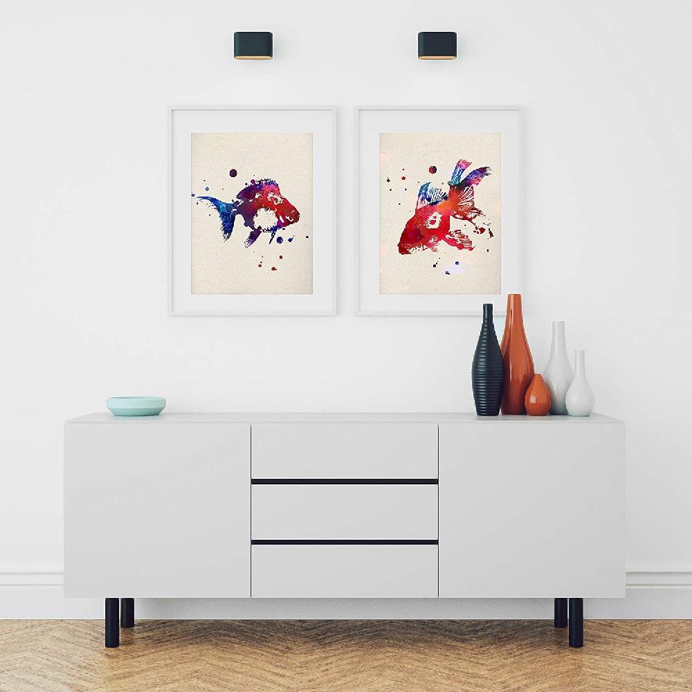 nacnic Pack de láminas acuarela de peces