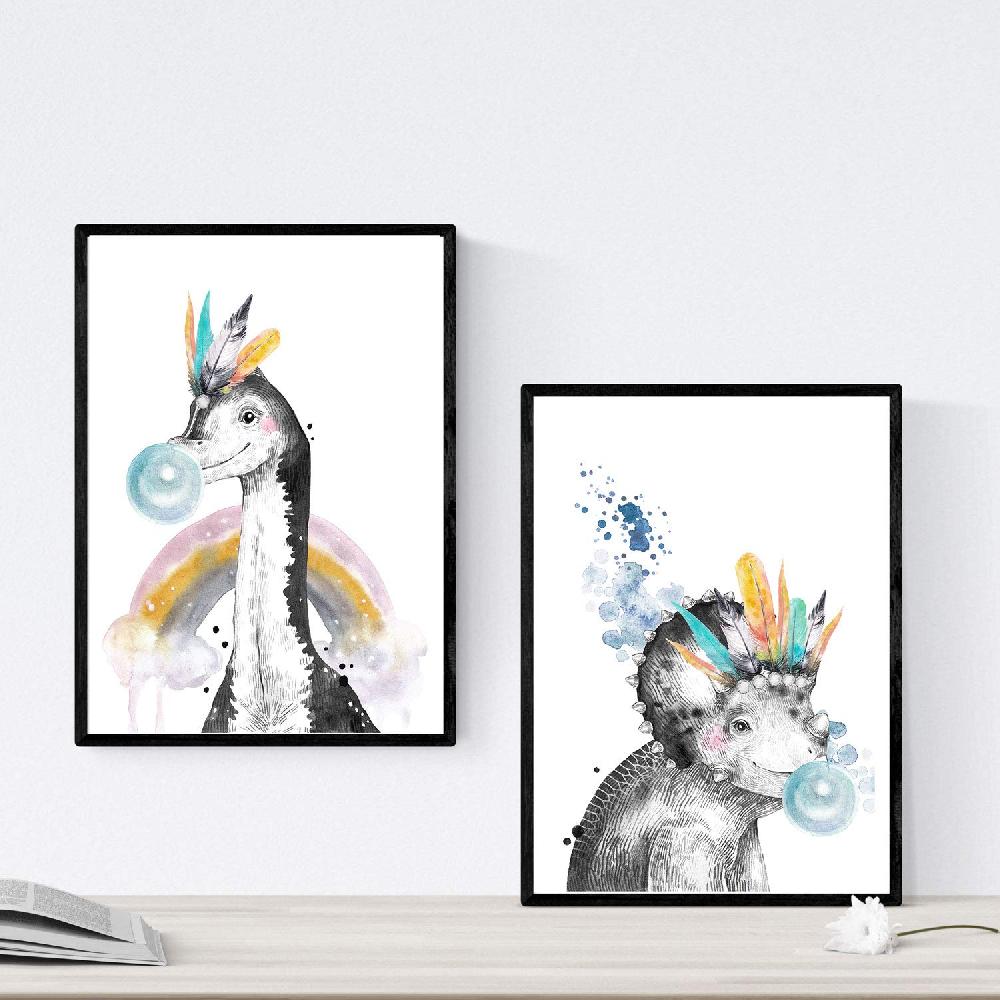 Nacnic Pack De Láminas De Dinosaurios Infantiles