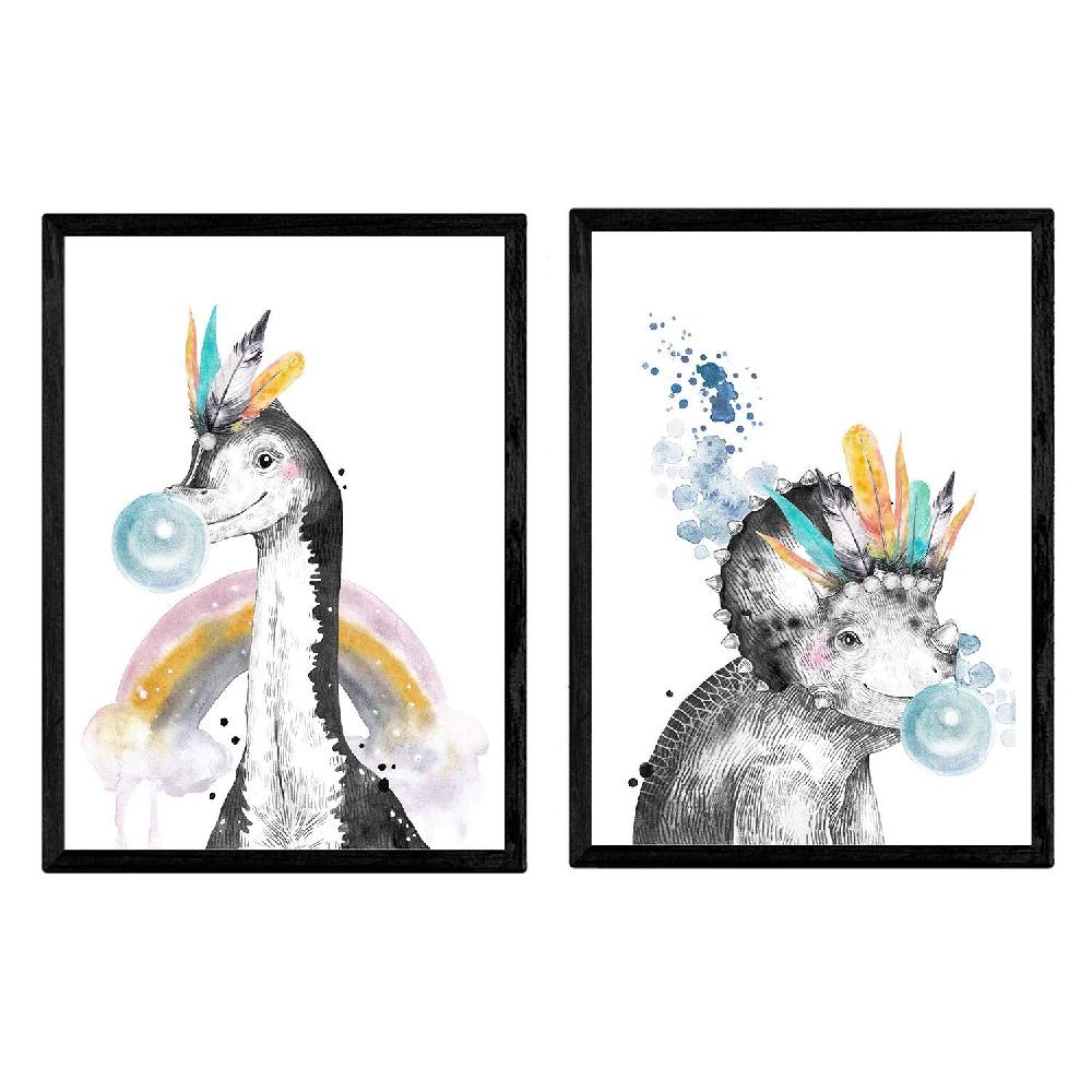 nacnic Pack de láminas de dinosaurios infantiles