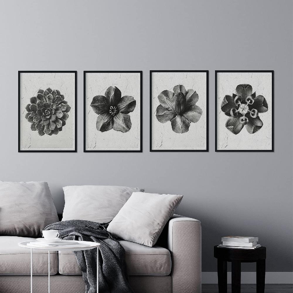 Nacnic Pack De Láminas De Flores Grises