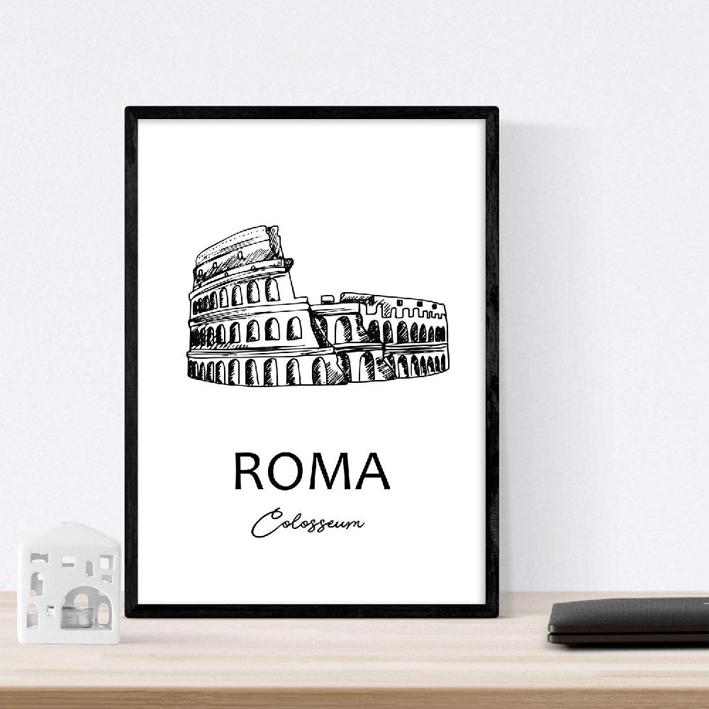 Nacnic Pack De Láminas De Roma Coliseo Y Italia