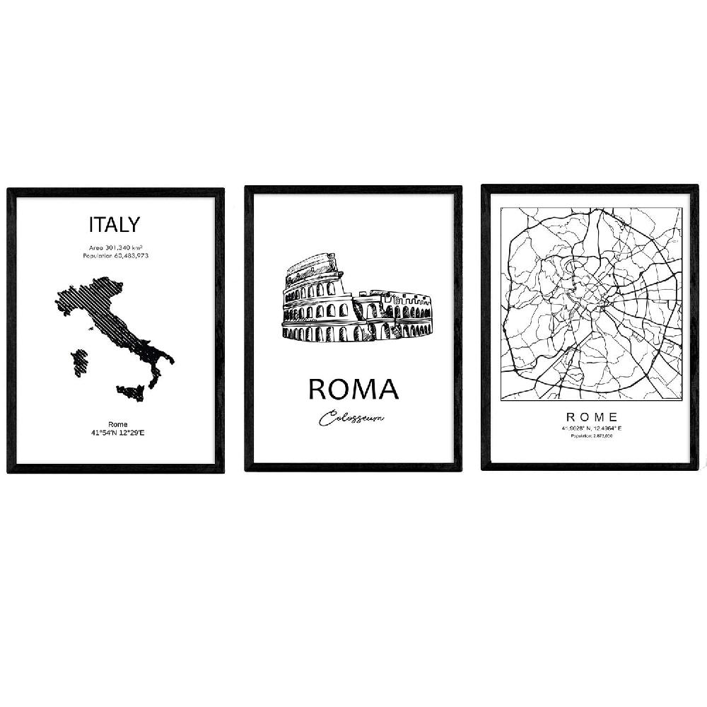 nacnic Pack de láminas de Roma Coliseo y Italia
