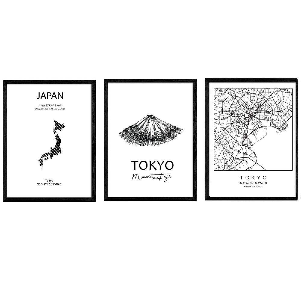 nacnic Pack de láminas de Tokio Monte Fuji y Japón