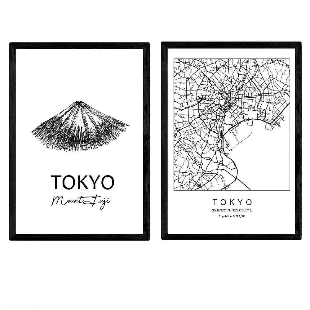 nacnic Pack de láminas de Tokyo y Monte Fuji