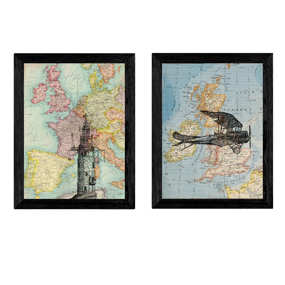 Nacnic Pack De Láminas Vintage De Mapas Antiguos