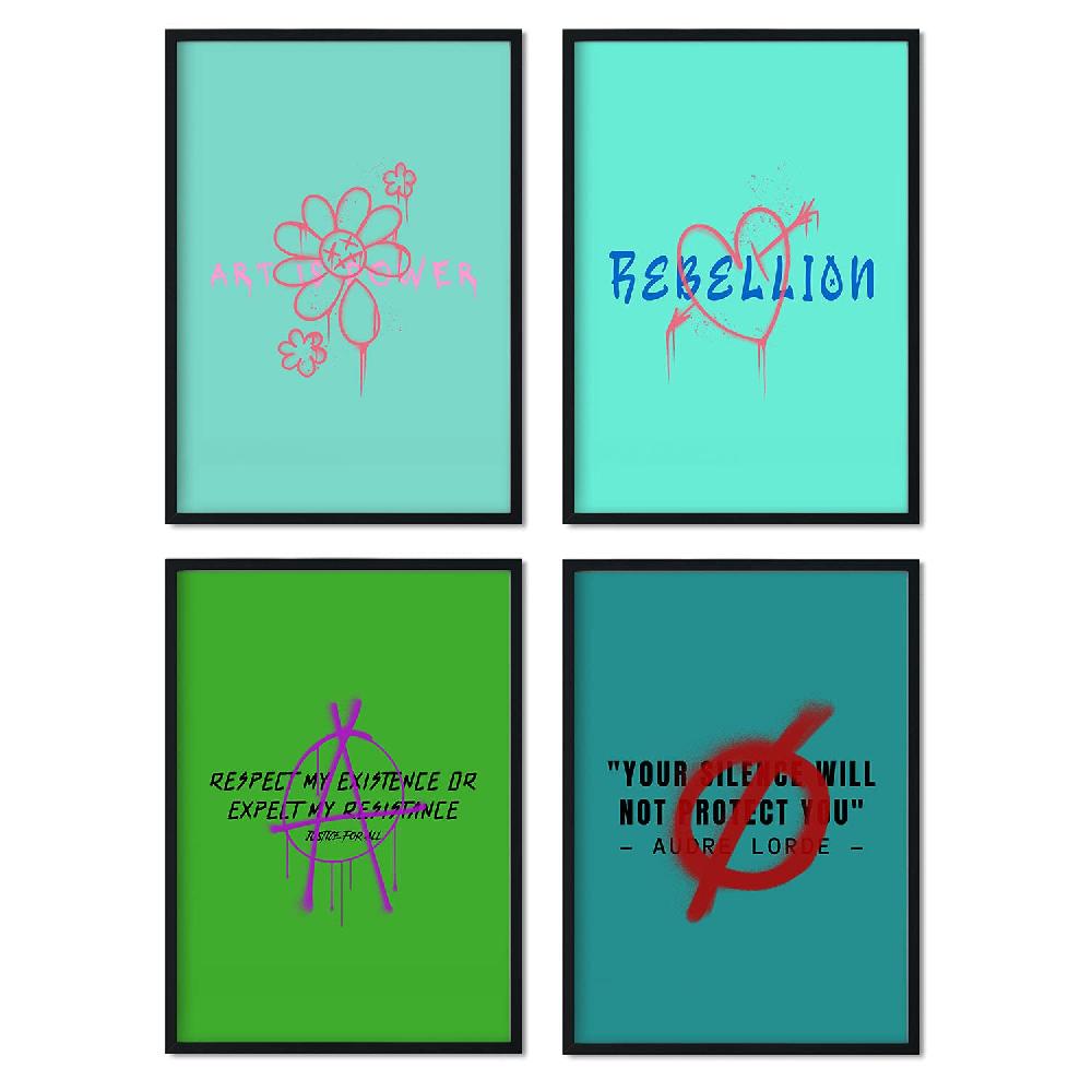 nacnic Pack Lámina Grafitero Minimalista Colorida