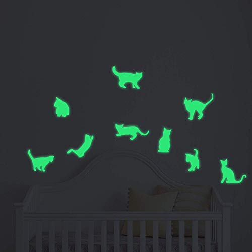 nacnic Pegatinas de Pared de Gatos Fluorescentes