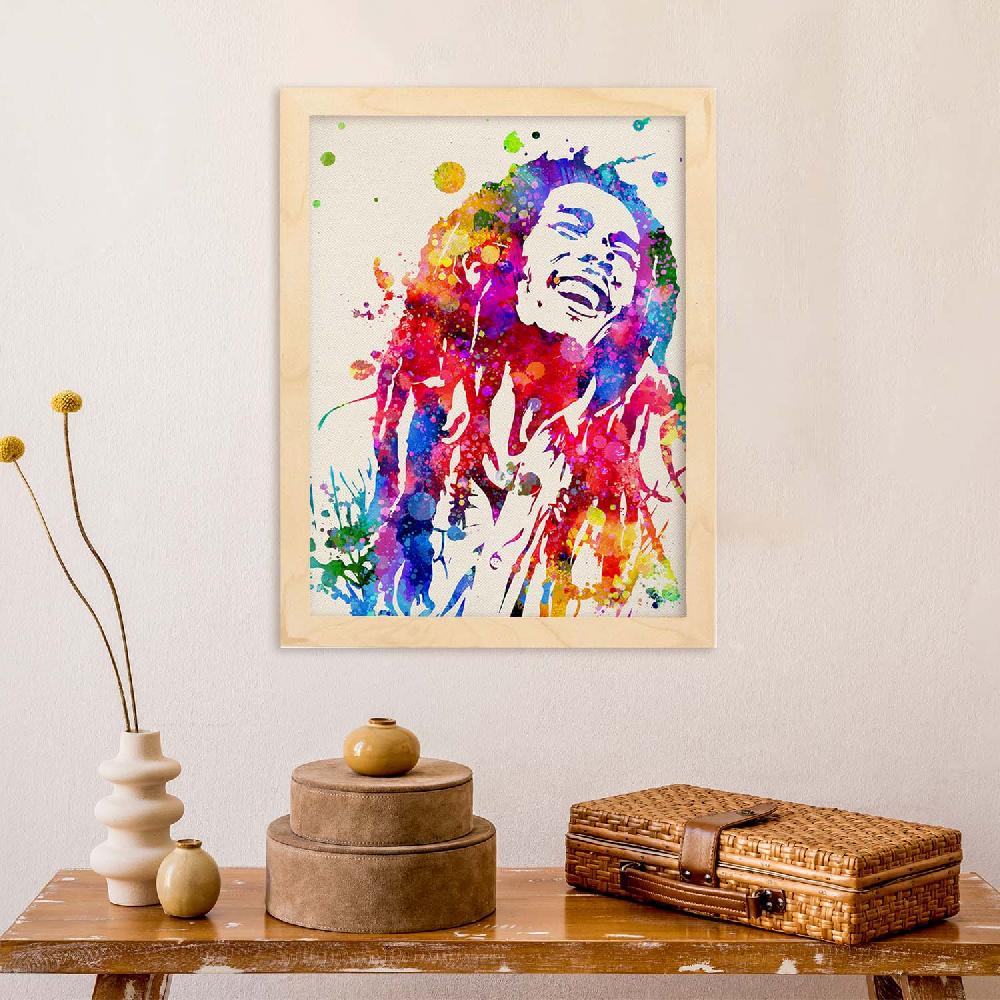 Nacnic Póster Acuarela De Bob Marley
