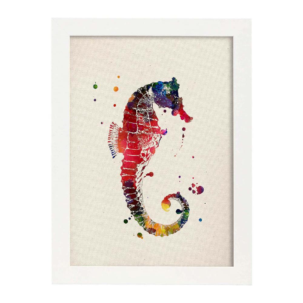 Nacnic Poster Acuarela De Caballito De Mar