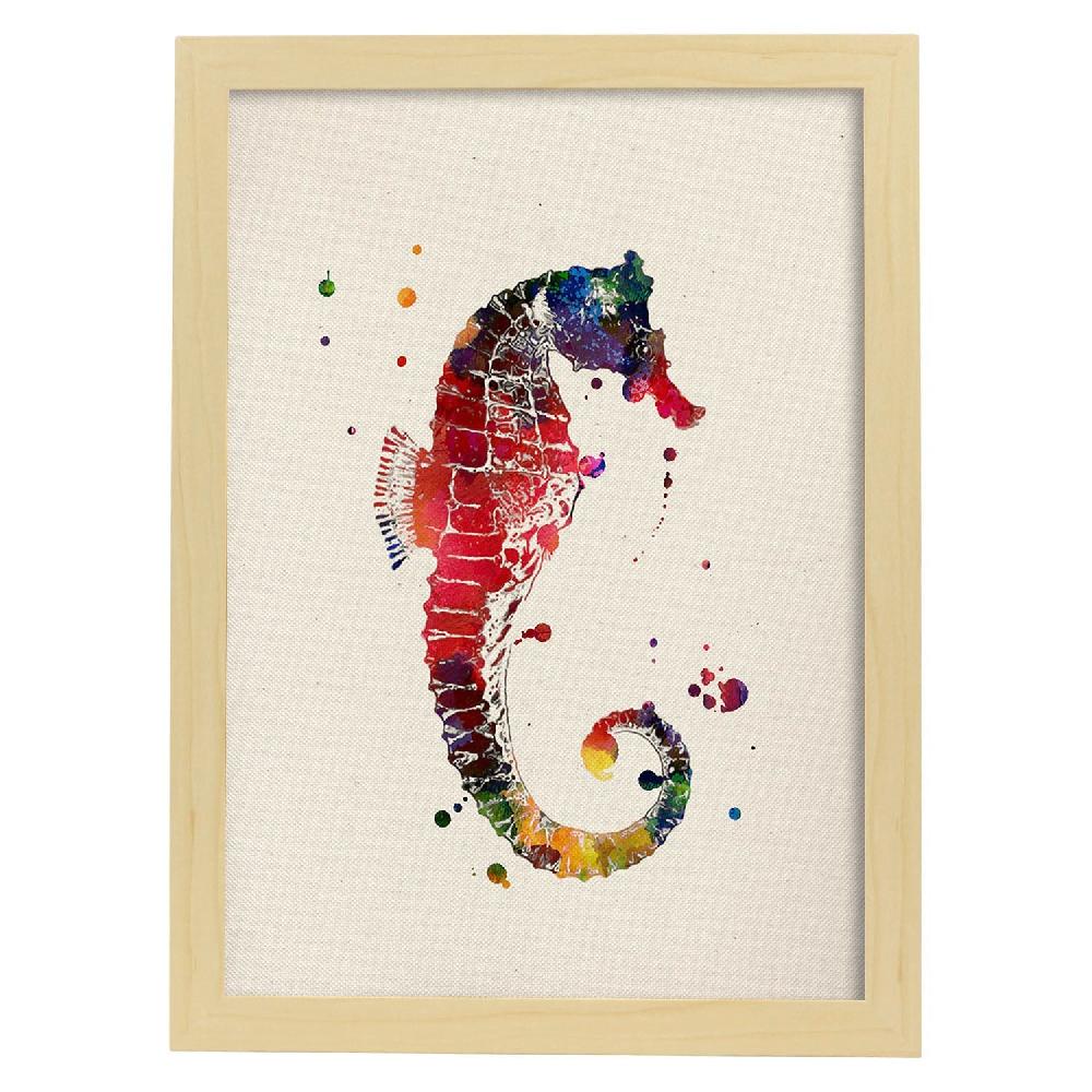 Nacnic Poster Acuarela De Caballito De Mar