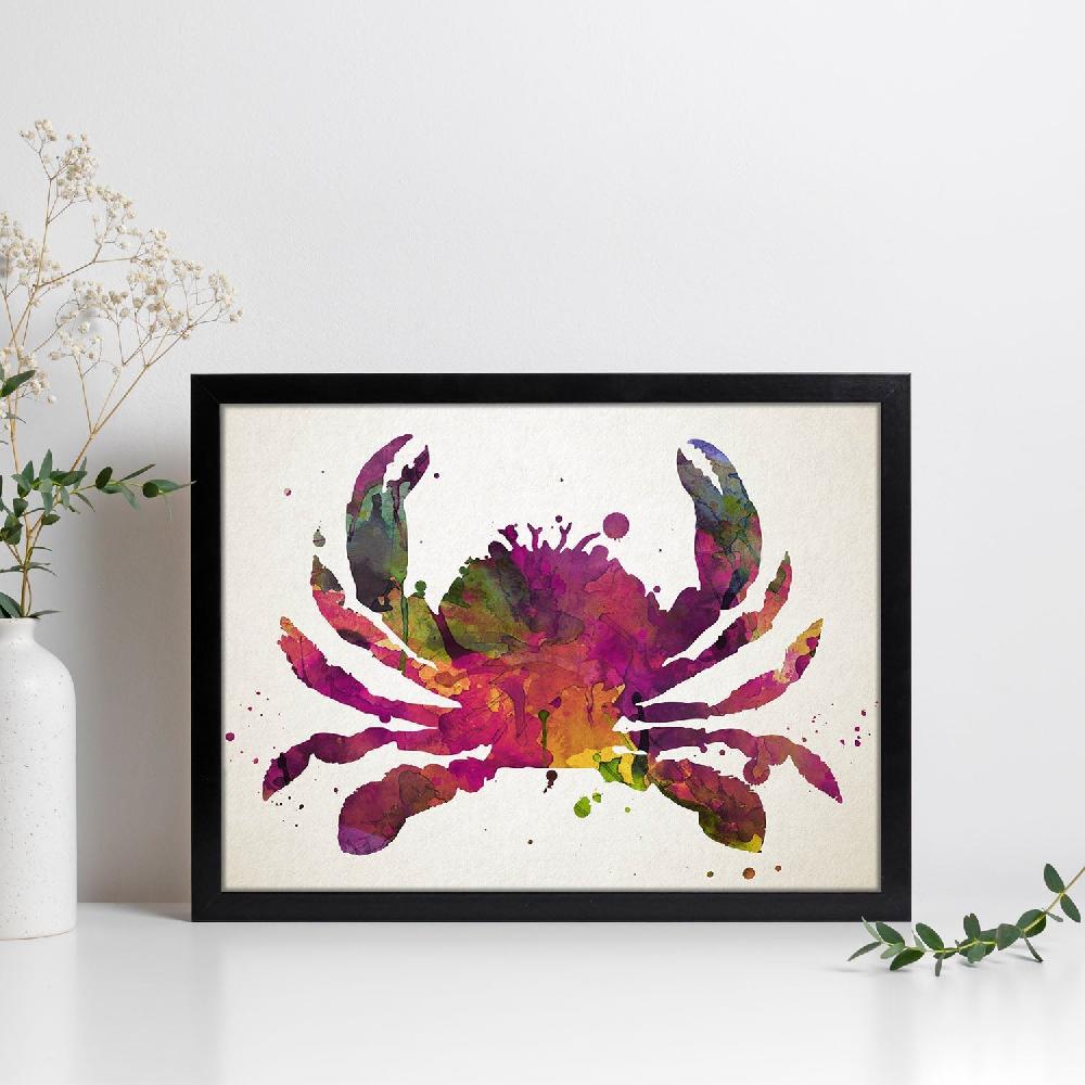 nacnic Póster Acuarela de Cangrejo