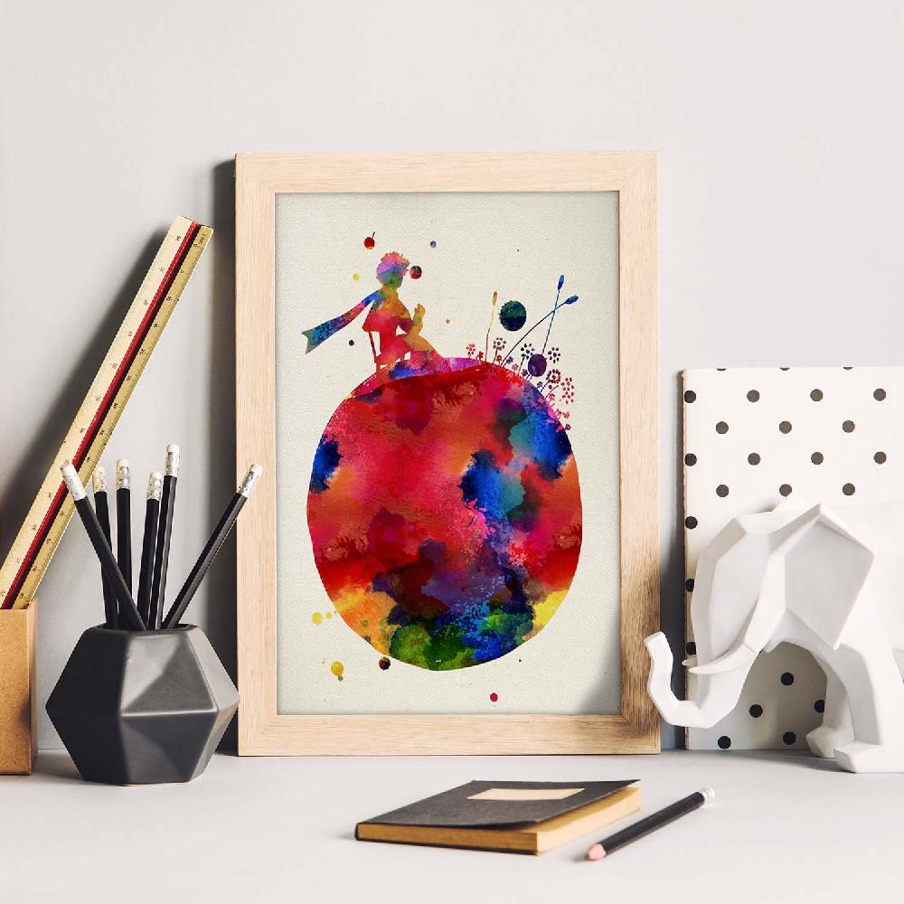 Nacnic Póster Acuarela De El Principito Sentado