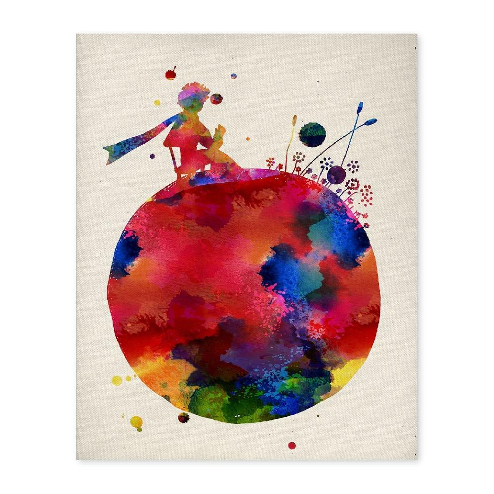 nacnic Póster Acuarela de El Principito Sentado