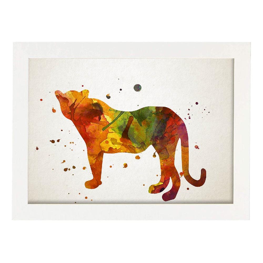 Nacnic Póster Acuarela De Leopardo