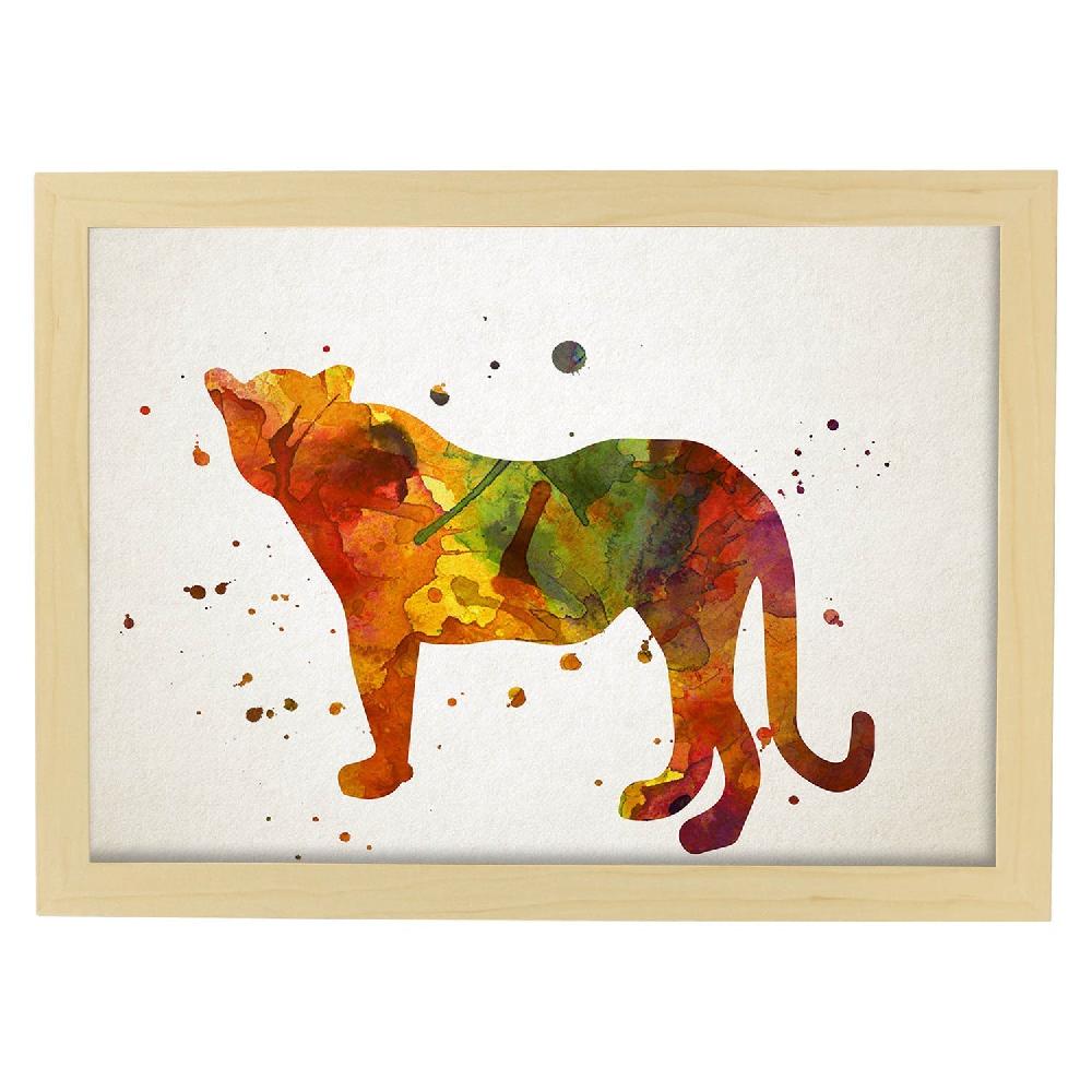 Nacnic Póster Acuarela De Leopardo
