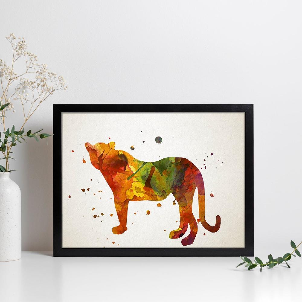 nacnic Póster Acuarela de Leopardo