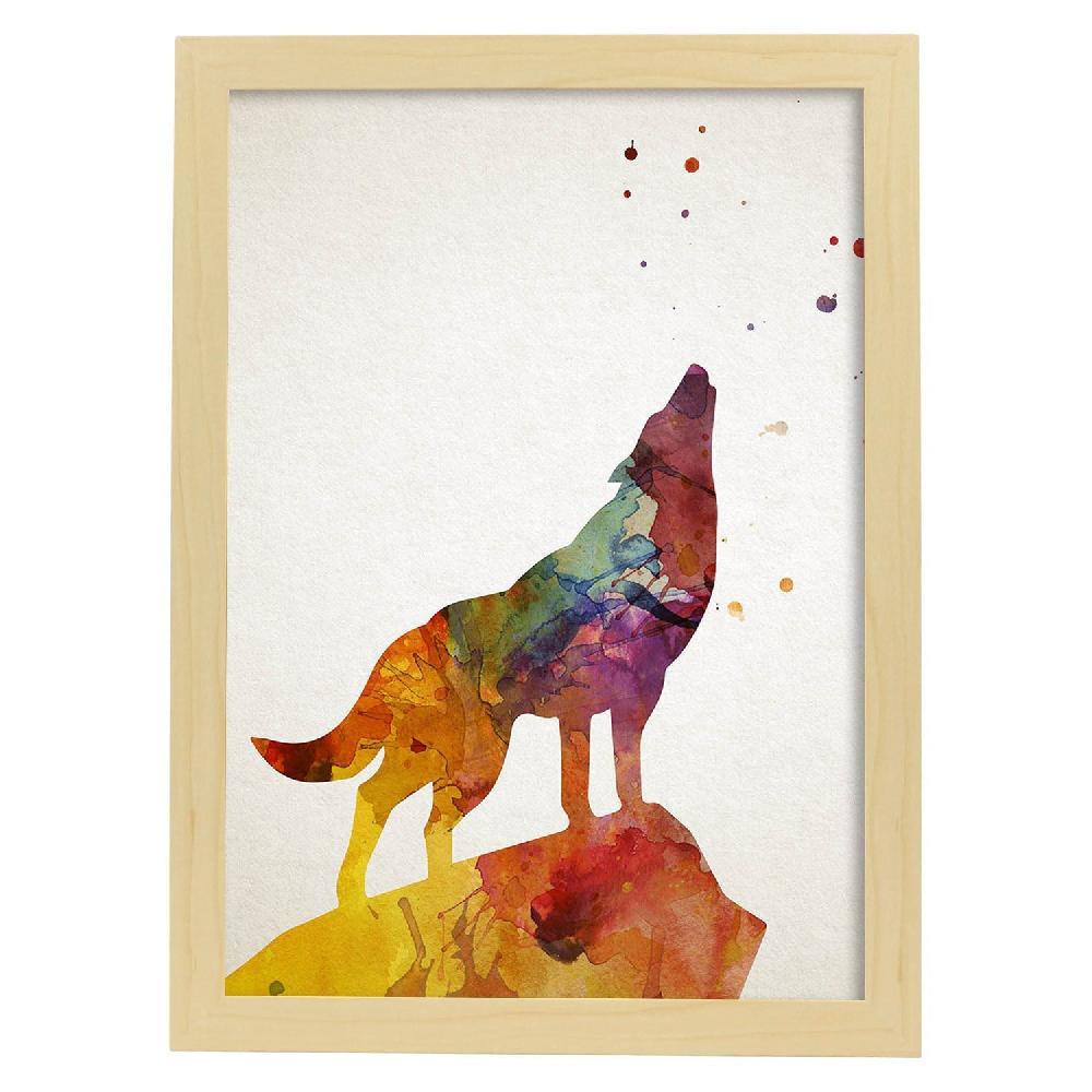 Nacnic Poster Acuarela De Lobo