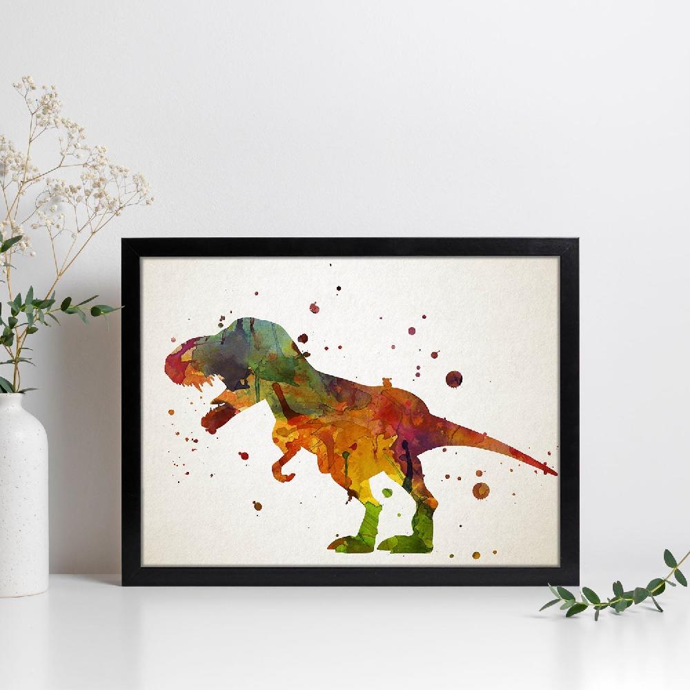 nacnic Poster acuarela de T-Rex-2