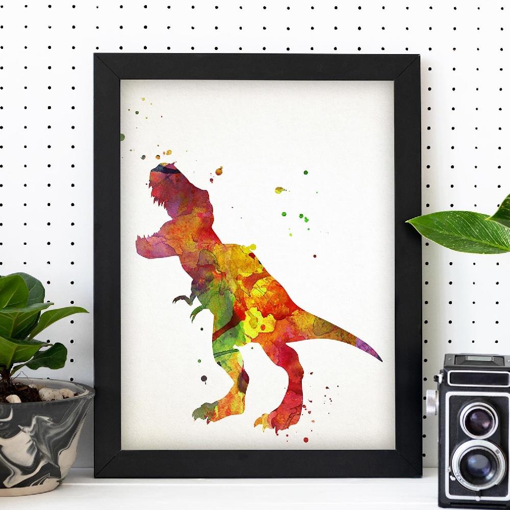 Nacnic Póster Acuarela De Tiranosaurio