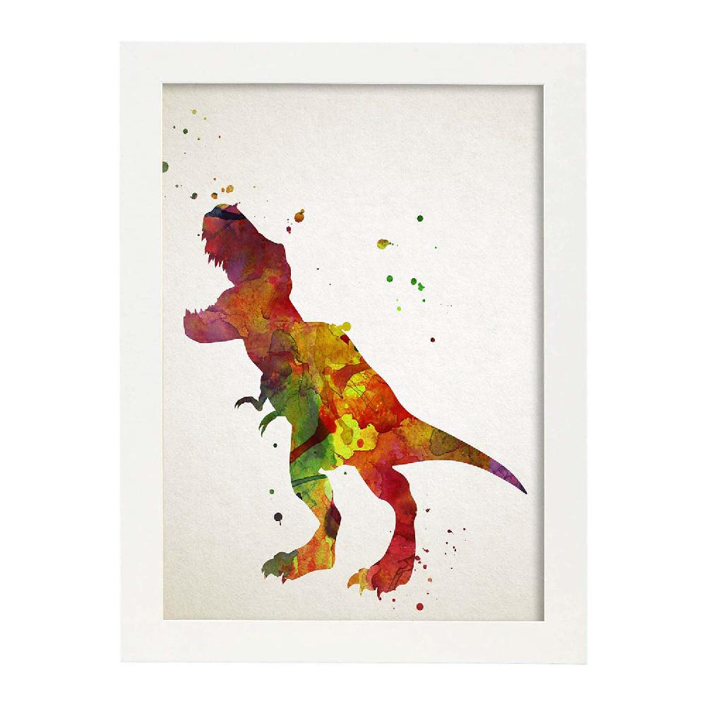 Nacnic Póster Acuarela De Tiranosaurio