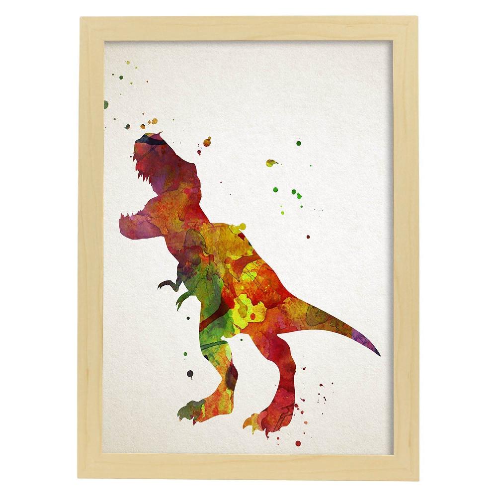 Nacnic Póster Acuarela De Tiranosaurio