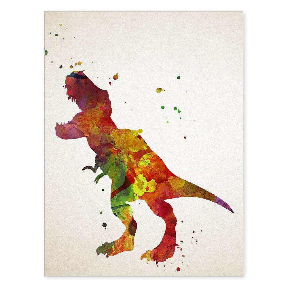 nacnic Póster Acuarela de Tiranosaurio