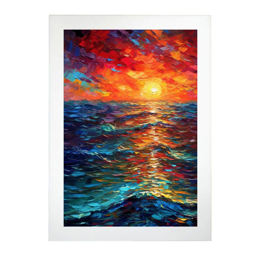 Nacnic Póster Acuarela De Un Hermoso Atardecer