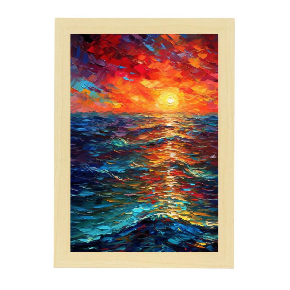 Nacnic Póster Acuarela De Un Hermoso Atardecer