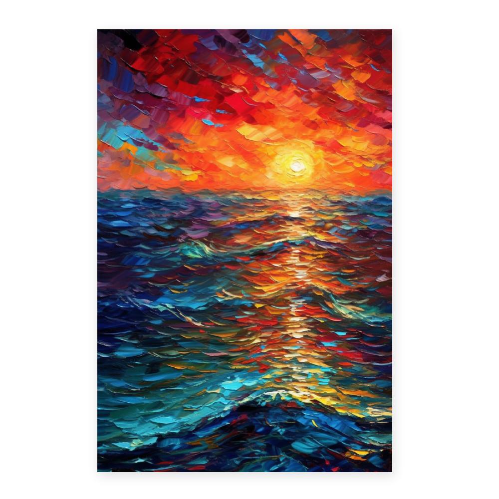 Nacnic Póster Acuarela De Un Hermoso Atardecer