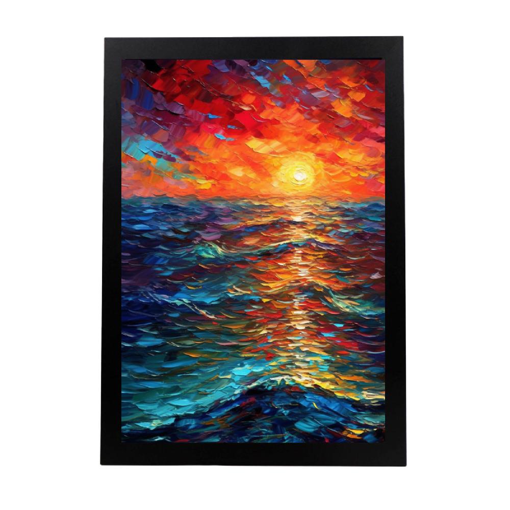 nacnic Póster Acuarela de un Hermoso Atardecer