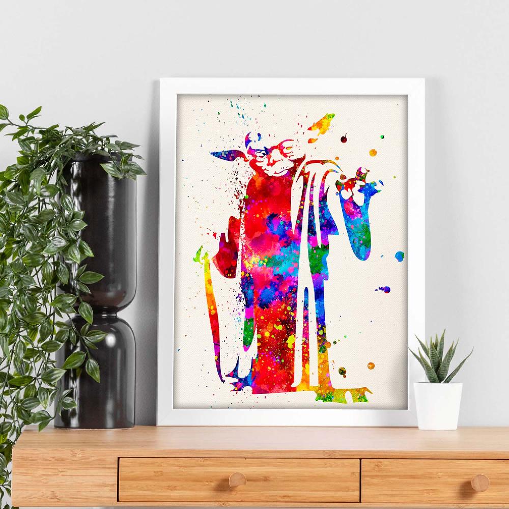 Nacnic Póster Acuarela De Yoda En Cine