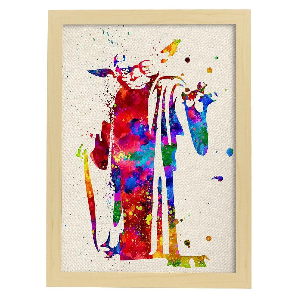 Nacnic Póster Acuarela De Yoda En Cine