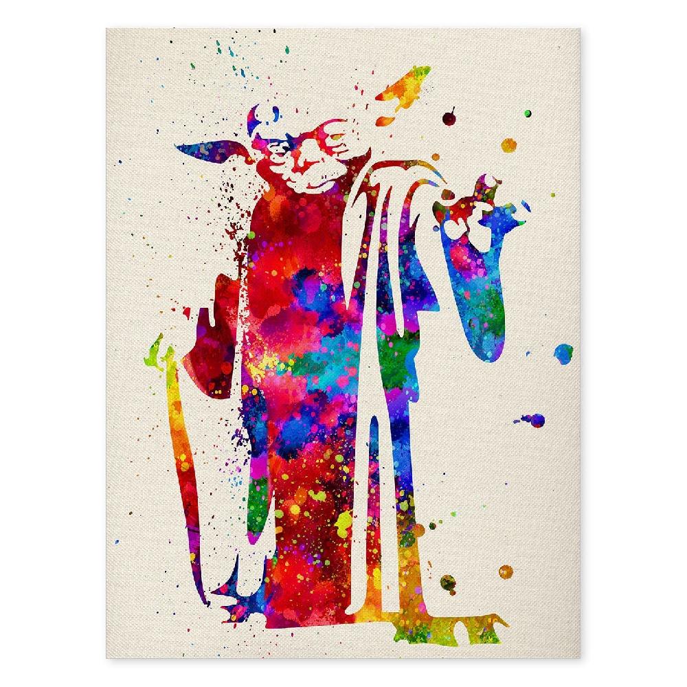 nacnic Póster acuarela de Yoda en cine