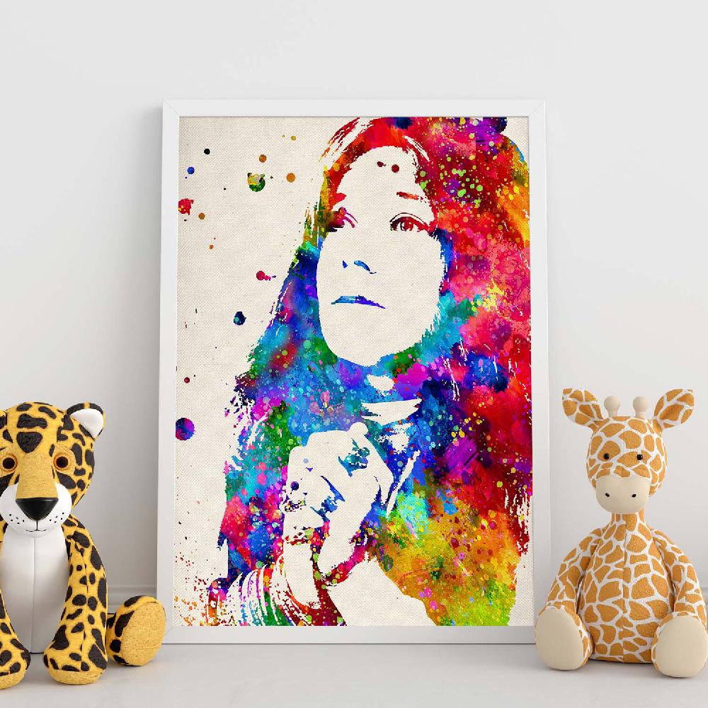 Nacnic Póster Acuarela Janis Joplin Nacnic