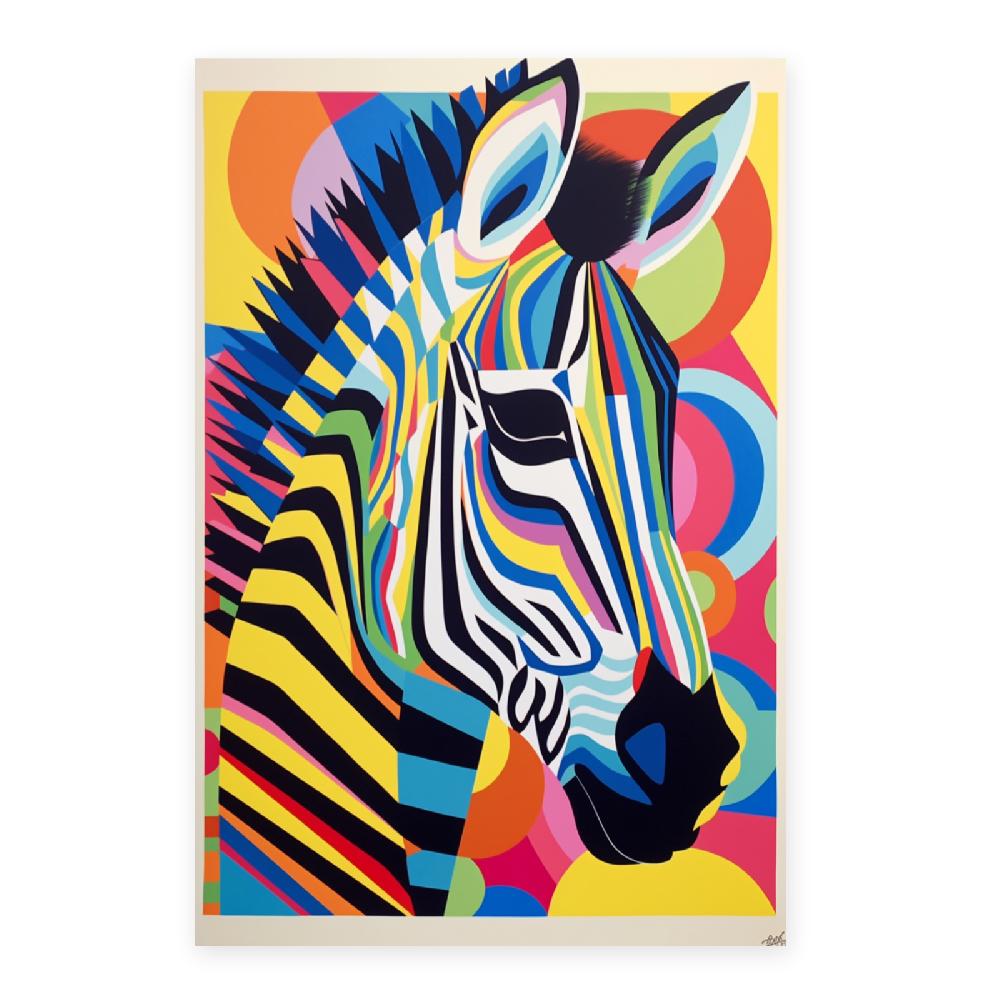 Nacnic Póster Cebra Estilo Vasarely