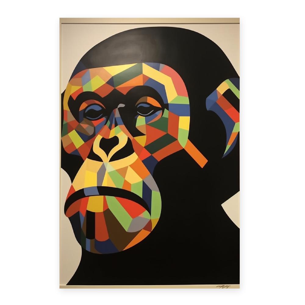 Nacnic Póster Chimpancé Estilo Victor Vasarely