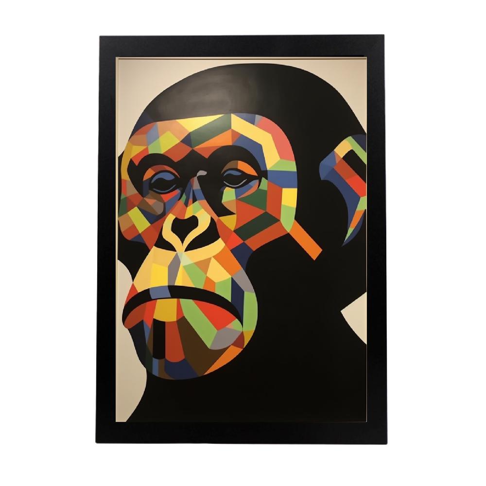 nacnic Póster Chimpancé estilo Victor Vasarely