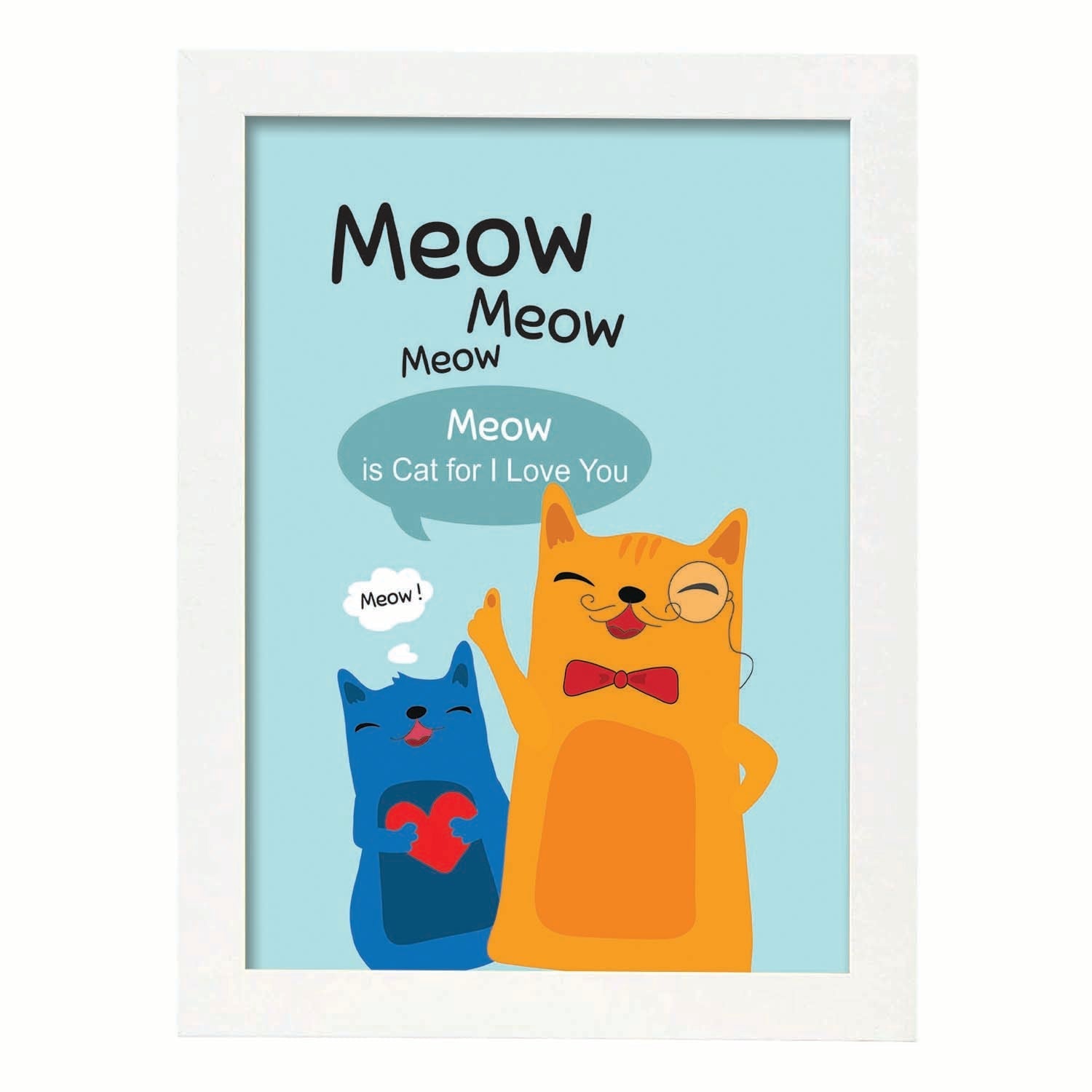 Nacnic Poster Con Mensaje Feliz. Lámina Meow