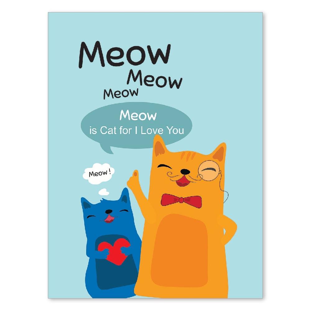 nacnic Poster con mensaje feliz. Lámina Meow