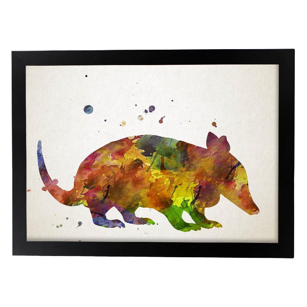 Nacnic Poster De Armadillo Estilo Acuarela