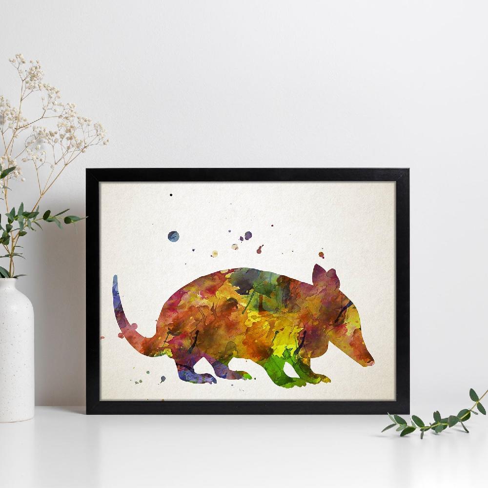 nacnic Poster de Armadillo estilo acuarela