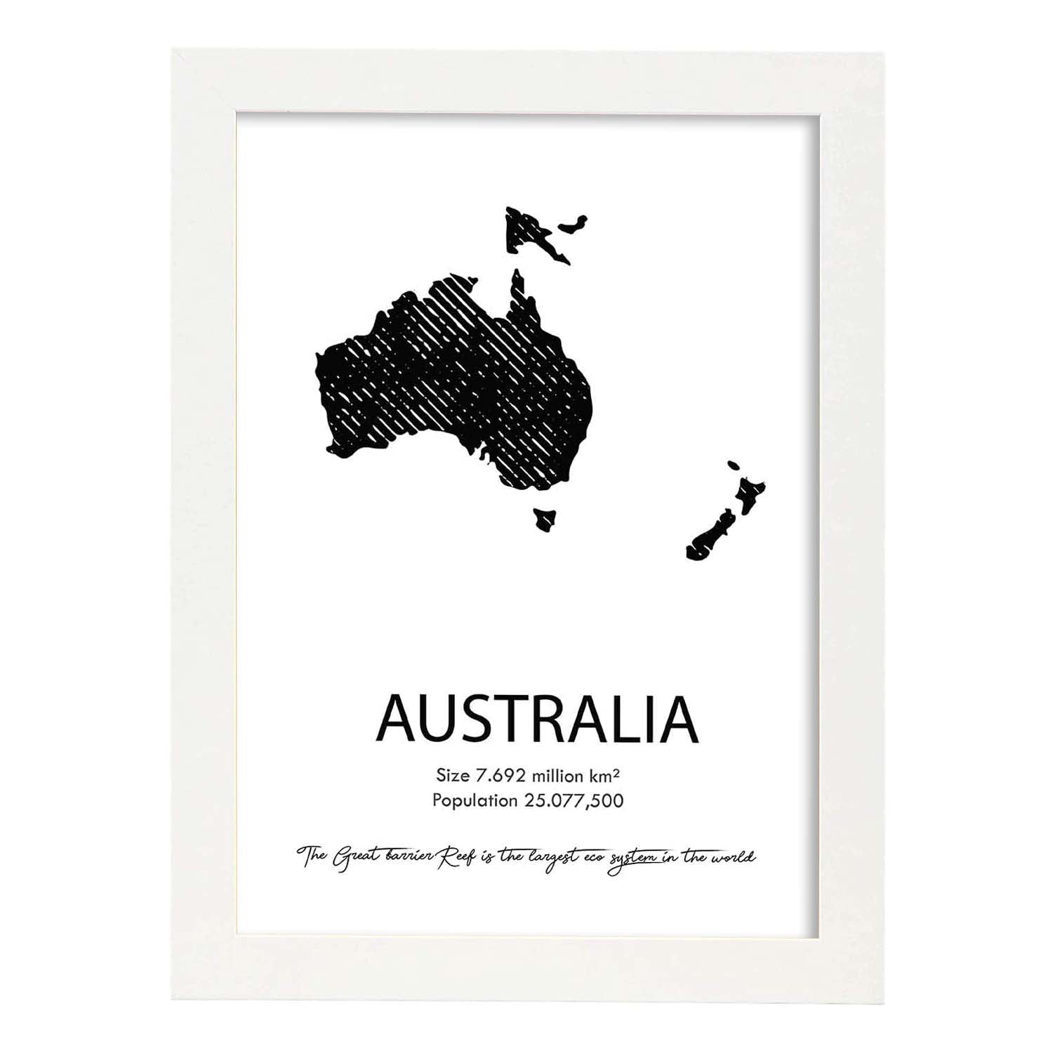 Nacnic Póster De Australia Y Continentes Del Mundo